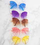 Gold Rimmed Butterfly Sunglasses