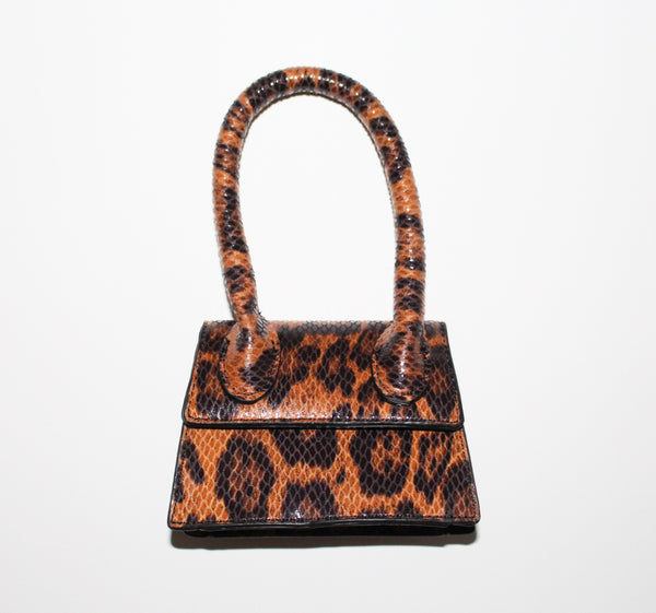 Leopard Print Mini Satchel Bag