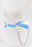 Holographic Fanny Pack w/ Silver Shoulder Chain