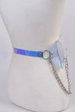 Holographic Fanny Pack w/ Silver Shoulder Chain